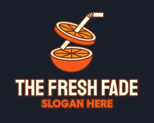 Orange Juice Straw logo design