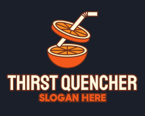 Orange Juice Straw logo design