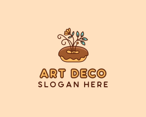 Organic Donut Dessert logo design