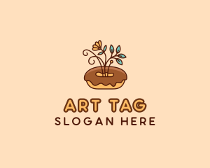 Organic Donut Dessert logo design