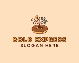 Organic Donut Dessert logo design