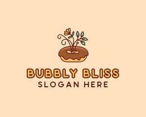 Organic Donut Dessert logo design