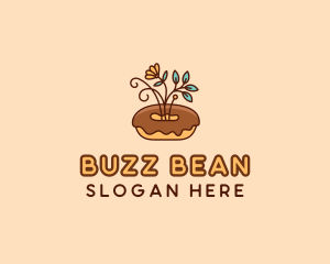 Organic Donut Dessert logo design