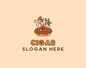 Organic Donut Dessert logo design