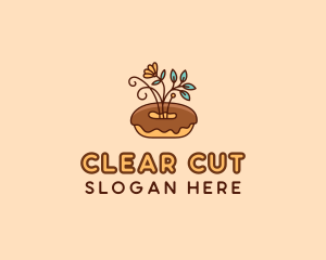 Organic Donut Dessert logo design