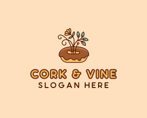 Organic Donut Dessert logo design