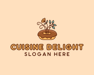 Organic Donut Dessert logo design