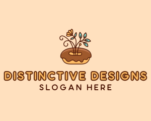 Organic Donut Dessert logo design