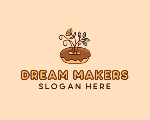 Organic Donut Dessert logo design