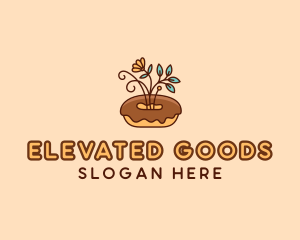 Organic Donut Dessert logo design