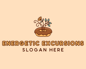 Organic Donut Dessert logo design