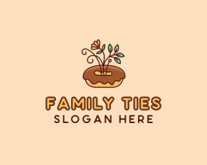 Organic Donut Dessert logo design