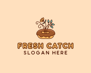 Organic Donut Dessert logo design