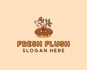 Organic Donut Dessert logo design