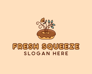 Organic Donut Dessert logo design