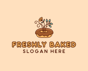 Organic Donut Dessert logo design