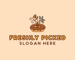 Organic Donut Dessert logo design