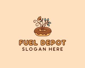 Organic Donut Dessert logo design