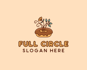 Organic Donut Dessert logo design