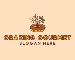 Organic Donut Dessert logo design