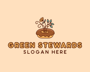 Organic Donut Dessert logo design