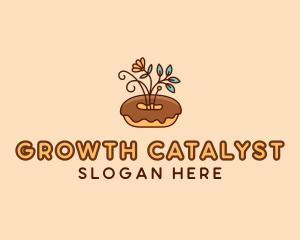 Organic Donut Dessert logo design