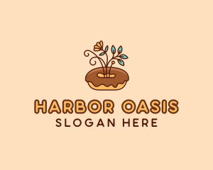 Organic Donut Dessert logo design