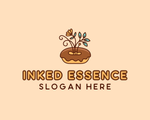 Organic Donut Dessert logo design