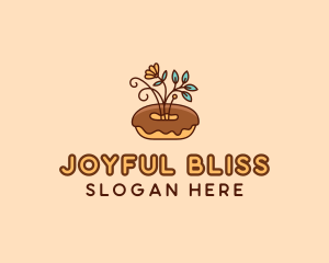 Organic Donut Dessert logo design