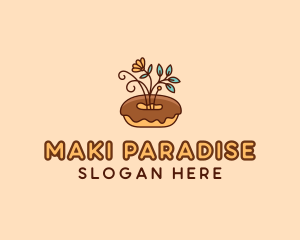 Organic Donut Dessert logo design