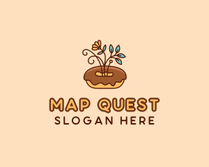 Organic Donut Dessert logo design