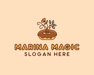 Organic Donut Dessert logo design