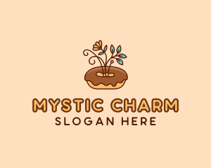 Organic Donut Dessert logo design