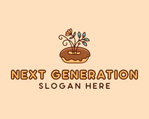 Organic Donut Dessert logo design