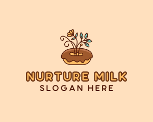 Organic Donut Dessert logo design