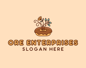 Organic Donut Dessert logo design