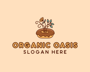 Organic Donut Dessert logo design