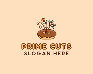 Organic Donut Dessert logo design