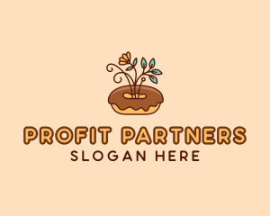 Organic Donut Dessert logo design