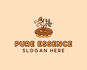 Organic Donut Dessert logo design