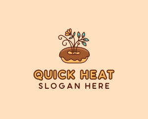 Organic Donut Dessert logo design