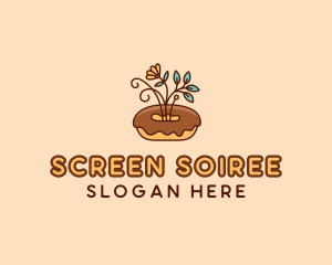 Organic Donut Dessert logo design