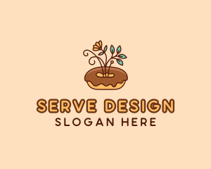 Organic Donut Dessert logo design