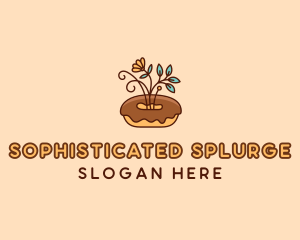 Organic Donut Dessert logo design