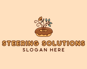 Organic Donut Dessert logo design