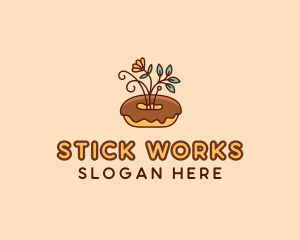 Organic Donut Dessert logo design