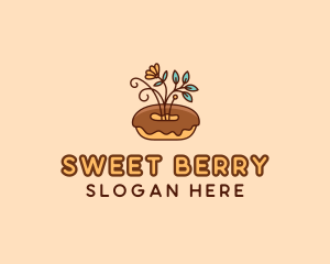 Organic Donut Dessert logo design