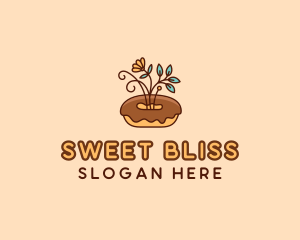 Organic Donut Dessert logo design