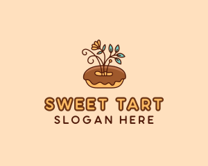 Organic Donut Dessert logo design