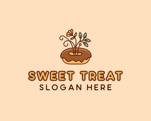 Organic Donut Dessert logo design